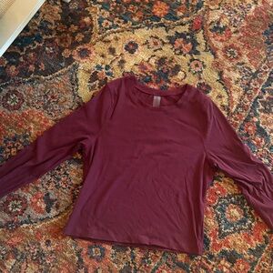 Outdoor Voices Burgundy Long Sleeve Top